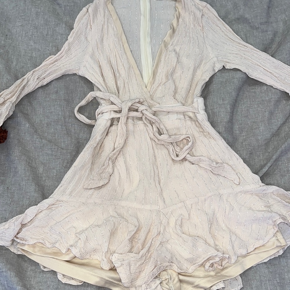 Flowy Rosey Cream Romper